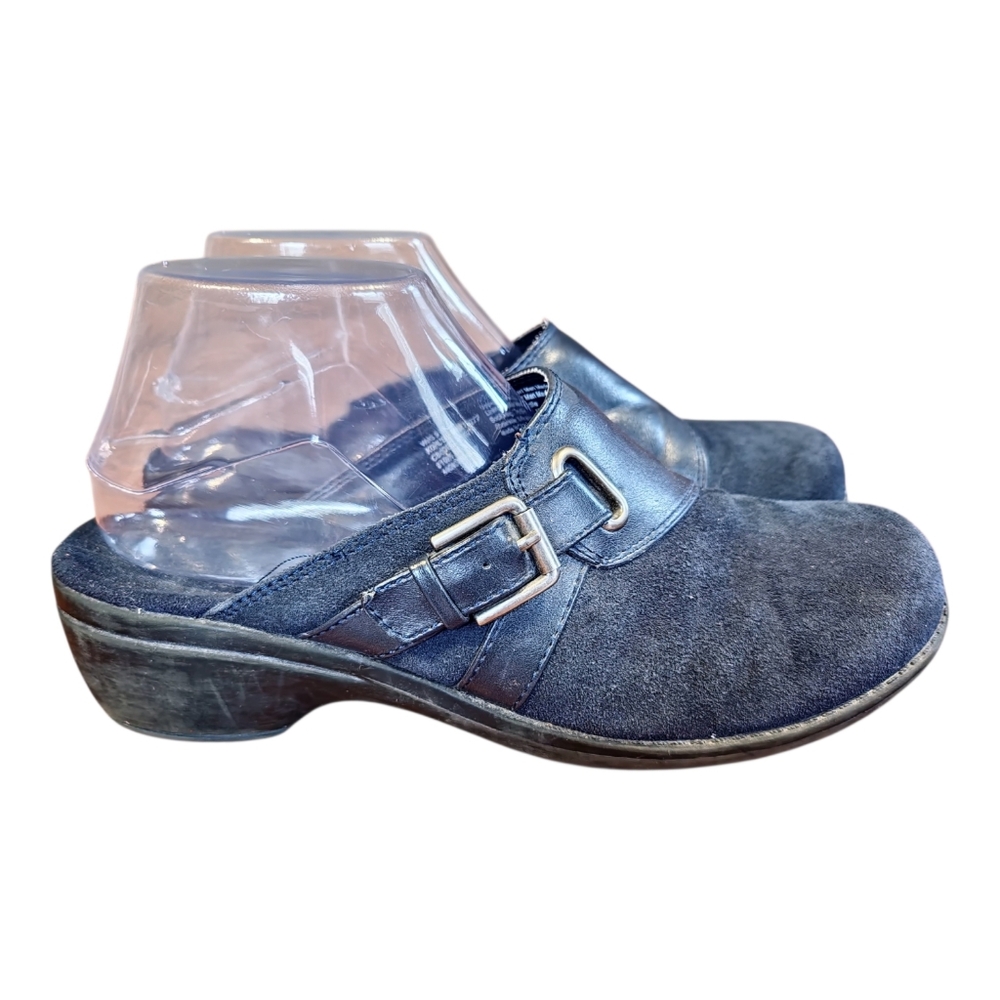 Croft & Barrow Navy Mules 9 Medium Boho Chic Earthy Moody Blue Dark Academia